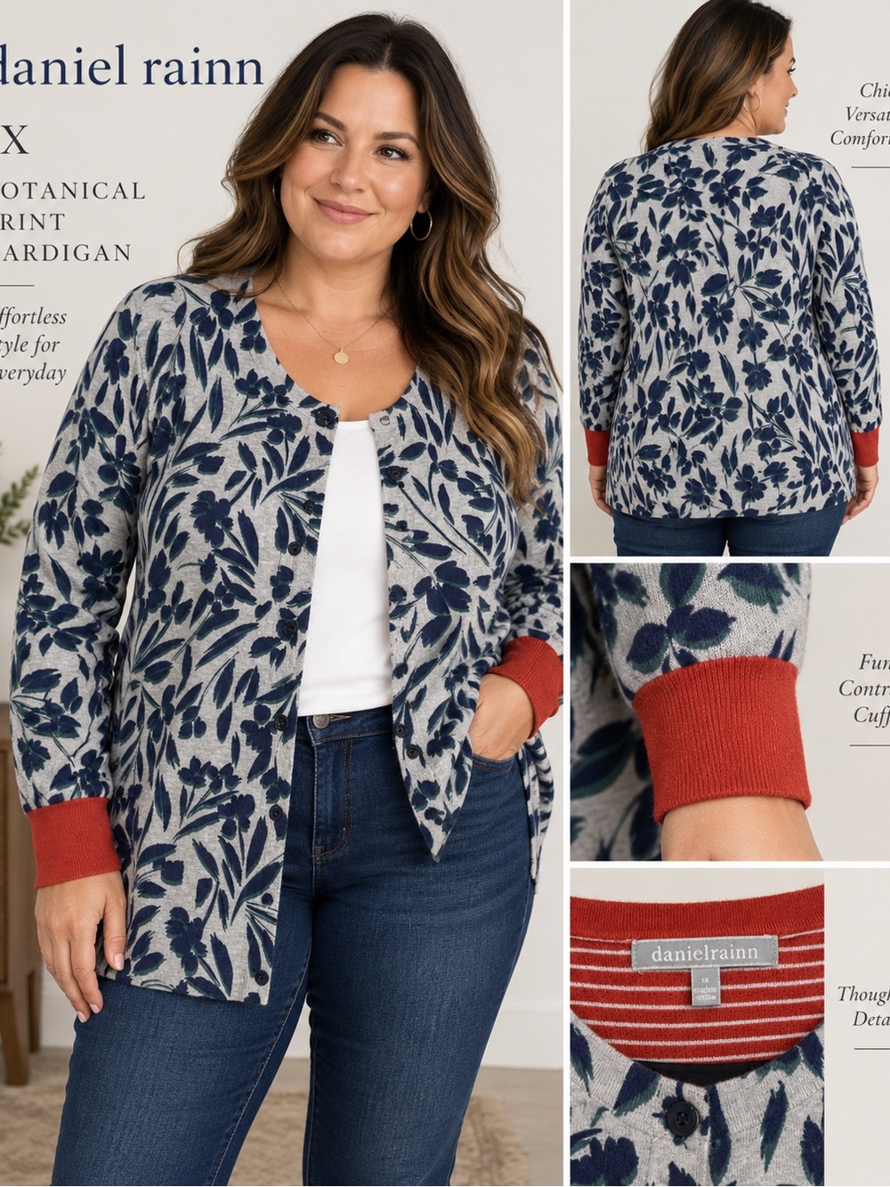 Daniel Rainn Botanical Floral Cardigan – Size 1X
